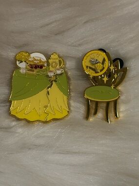 Disney Princess Tiana Tea Time with Sidekick Enamel Metal Pin Set